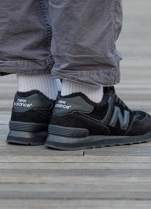 Женские кроссовки с мехом new balance 574 winter balck5 фото