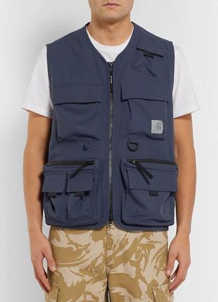 Жилет carhartt wip elmwood vest navy1 фото