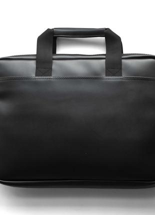 Стильная деловая сумка для ноутбука и документо портфель capitalist черная  из эко-кожи качественная5 фото