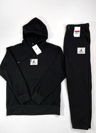 Костюм jordan black блек черный брюки + худи pant+hoodie джордан