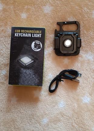 Мини-фонарик фонарик квадратный аккумуляторный на магните с карабином с подставкой