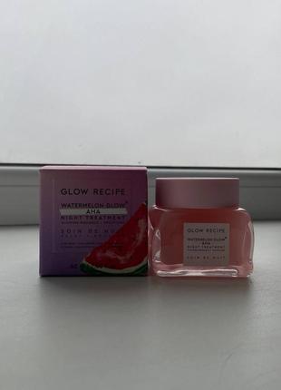 Ночная отшелушивающая и восстанавливающая маска от glow recipe watermelon glow aha night treatment2 фото