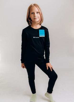 Детское термобелье columbia черная микрофлис + носки в подарок