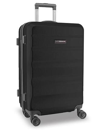 Велика валіза пластикова swissbrand anvers 100 л, чорна