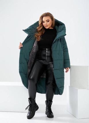 Жіноча зимова довга куртка,пуховик,пальто,женская зимняя длинная куртка,балонова куртка,стьобана куртка7 фото