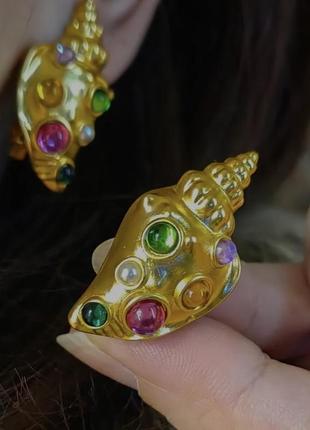 Сережки ракушки в стилі zara