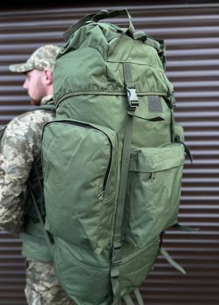 Тактичний великий армійський рюкзак 120 літрів олива