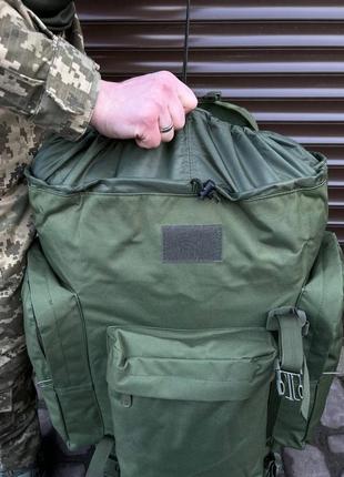 Тактичний великий армійський рюкзак 120 літрів олива6 фото