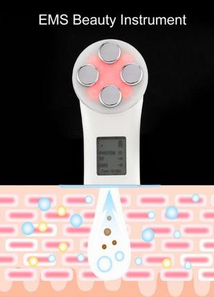 Микротоковый массажер для лица с эффектом lift up beauty instrument электромиостимуляция светотерапия rf -4 фото