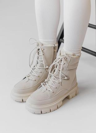 Светло-бежевые зимние ботинки - сочетание тепла и стиля в холодный сезон ❄️3 фото