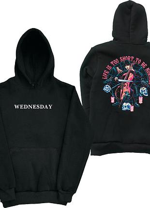 Толстовка худи с принтом венсдей аддамс. wednesday addams 2xs-2xl