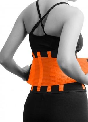 Пояс компресійний для схуднення і підтримки madmax mfa-277 slimming belt black/neon orange m
