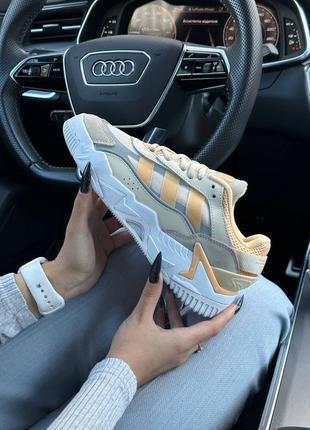 Женские кроссовки adidas originals niteball ll beige sand white1 фото