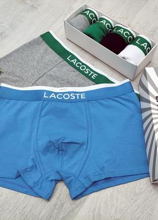 Набір чоловічих трусів 3-5 шт. боксерів lacoste в коробці.2 фото