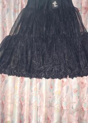 Новая фирменная суперпишня черная юбка в кукольном стиле hell bunny 🖤.6 фото