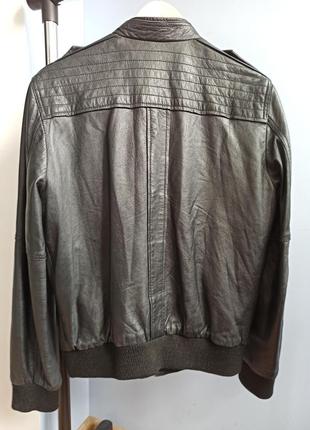 Zara кожаная куртка бомбер2 фото