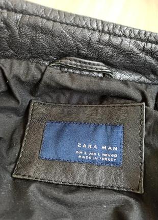 Zara кожаная куртка бомбер3 фото