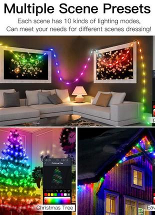 Розумна гірлянда 5 м bluetooth 50 led rgb світлодіодна гірлянда з керуванням із телефона