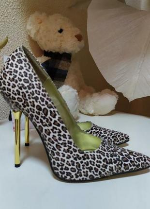 Остроносые туфли леопард1 фото