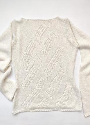 Шикарный весенний белый свитер джемпер ажурный #розвантажуюсь3 фото