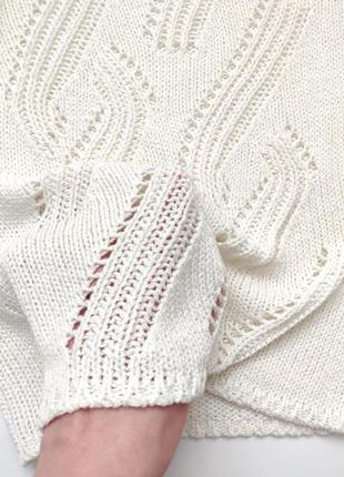 Шикарный весенний белый свитер джемпер ажурный #розвантажуюсь5 фото