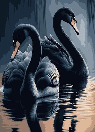 Картина за номерами чорні лебеді 40 х 50 artissimo pn0745