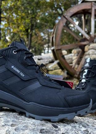 Спортивные ботинки термо, кроссовки кожаные зимние adidas terrex gore-tex1 фото