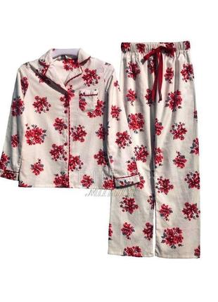 Піжамні штанці для будинку сну і відпочинку в квітковий візерунок.