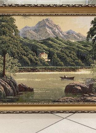 Картина гобеленовая горное озеро 70*53 см бельгия1 фото