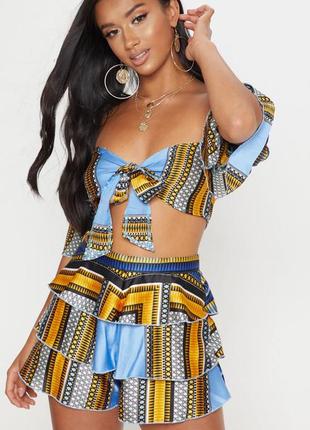 Сатинові шорти з рюшами