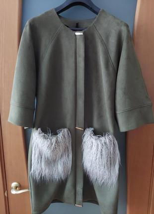 Темнозелена куртка-жакет medini1 фото