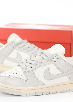 Женские кроссовки nike sb dunk low white grey3 фото