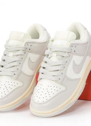 Женские кроссовки nike sb dunk low white grey