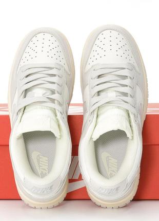 Женские кроссовки nike sb dunk low white grey2 фото