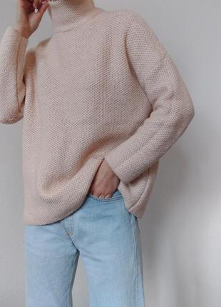 Пудровий светр джемпер пудра гольф пуловер реглан лонгслів кофта оверсайз светр