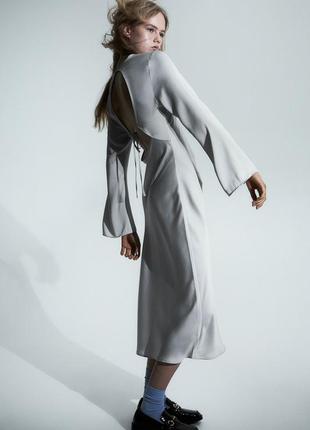 Сатиновое платье с открытой спиной h&m 1210819002