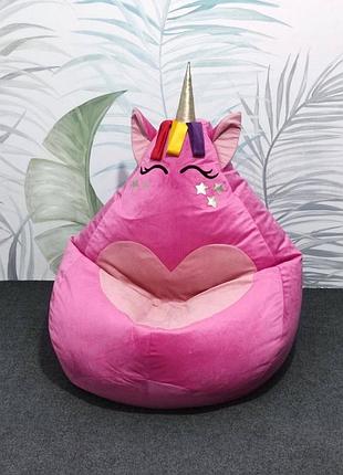 🦄 кресло груша яркий единорог