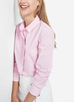 Рубашка бавоная базовая розового цвета stradivarius3 фото