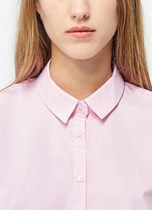 Рубашка бавоная базовая розового цвета stradivarius4 фото