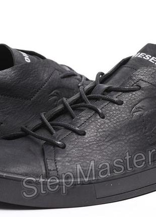 Кеды кроссовки кожаные diesel pirate black5 фото