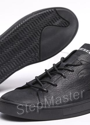 Кеды кроссовки кожаные diesel pirate black10 фото