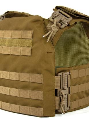 Плитоноска plate carrier с быстрым сбросом cordura 600 d койот (coyote) melgo