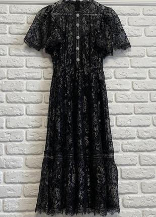 Шикарное платье нарядное гипюр кружево длинна миди10 фото