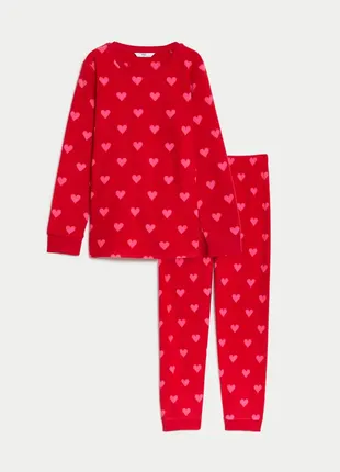 Яркая флисовая пижама сердце2 фото