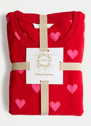 Яркая флисовая пижама сердце5 фото