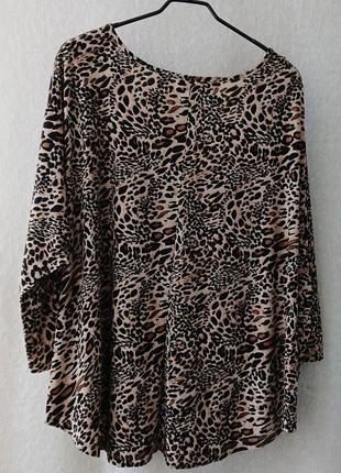 Леопардова вільна блуза великий розмір2 фото