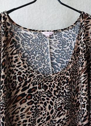 Леопардова вільна блуза великий розмір6 фото