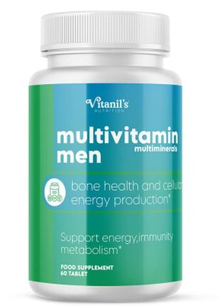 Дієтична добавка "мультивітамінний комплекс для чоловіків" vitanil's, 60 таблеток1 фото