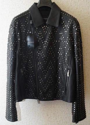 Мужская кожаная куртка-косуха emporio armani