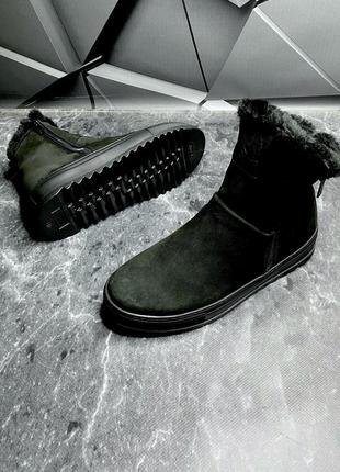 Зимние мужские ботинки black (мех) 414 фото